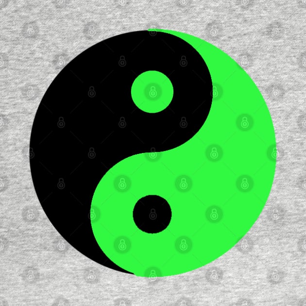 Yin Yang in black and green by NovaOven